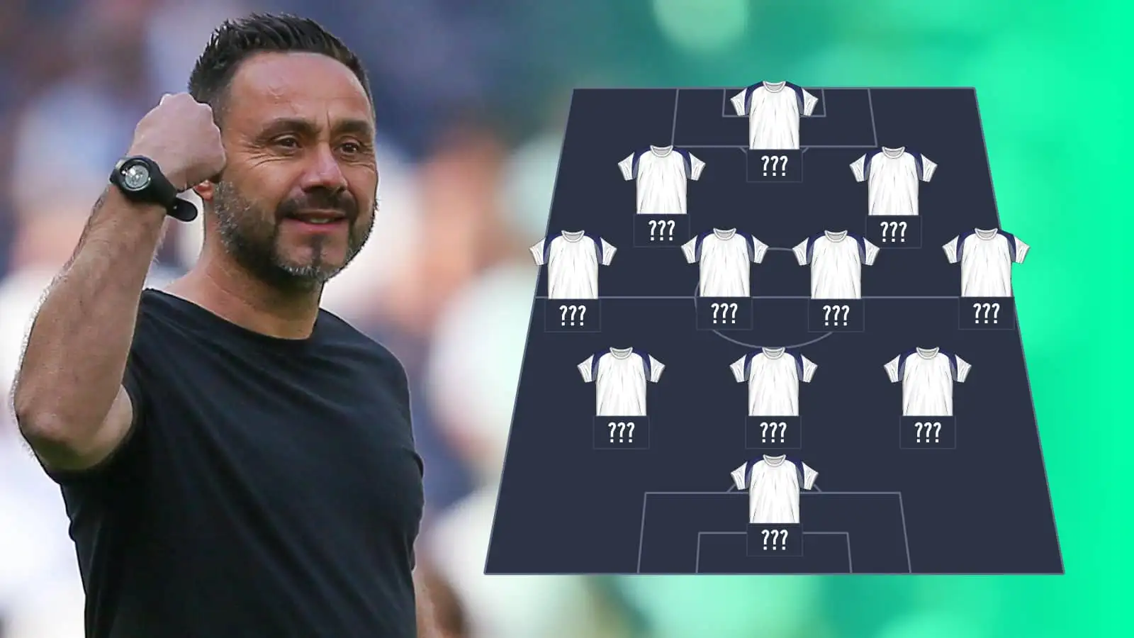 XI de départ de De Zerbi pour Tottenham en 2026/27 : les prédictions